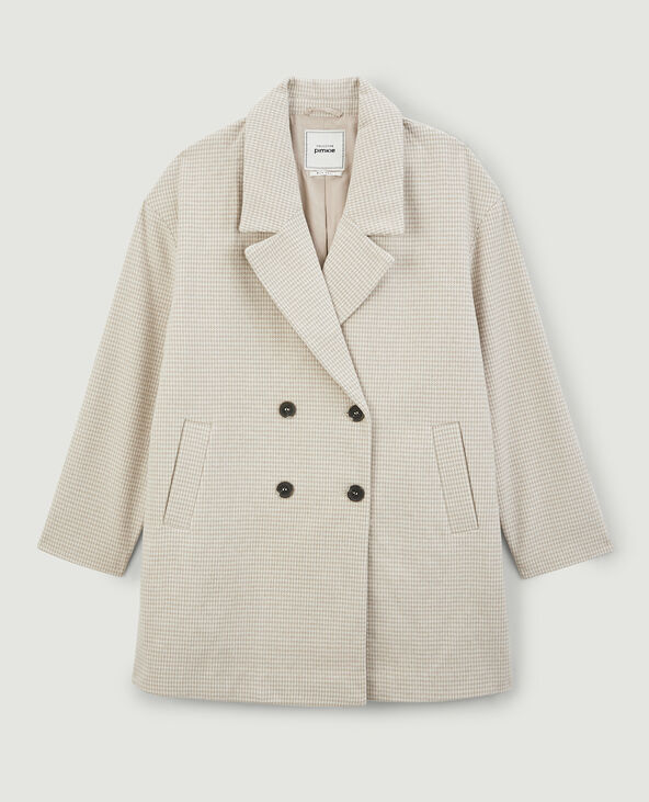 Manteau court oversize écru - Pimkie