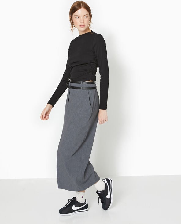 Jupe longue et droite avec double ceinture