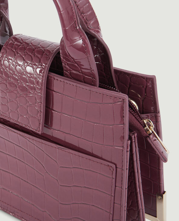 Sac boxy effet croco verni violet - Pimkie