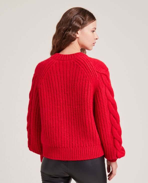 Pull grosse maille avec découpes rouge - Pimkie