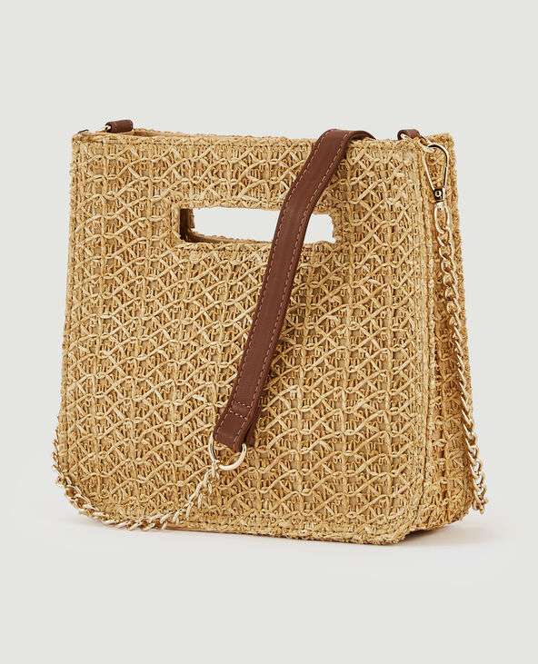 Sac rigide en paille beige - Pimkie