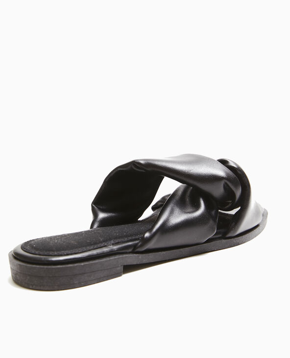 Mules plates avec brides entremêlées noir - Pimkie
