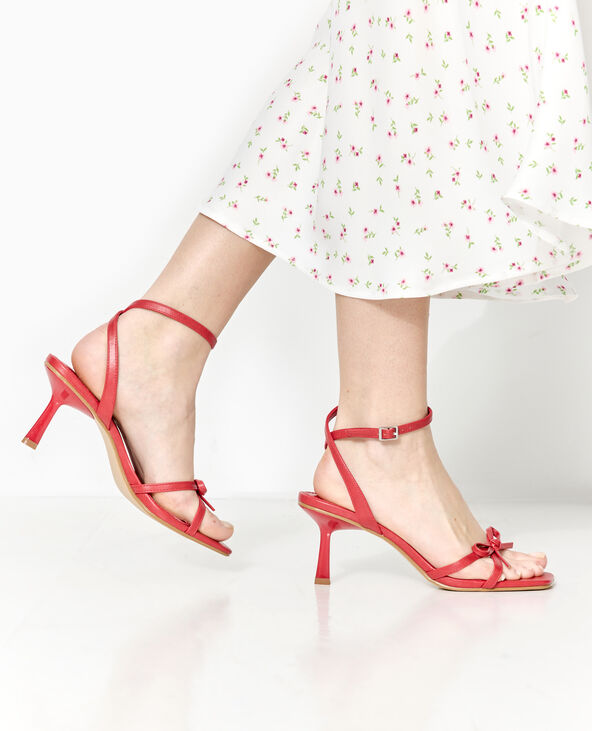 Sandales à talon avec nœud rouge - Pimkie