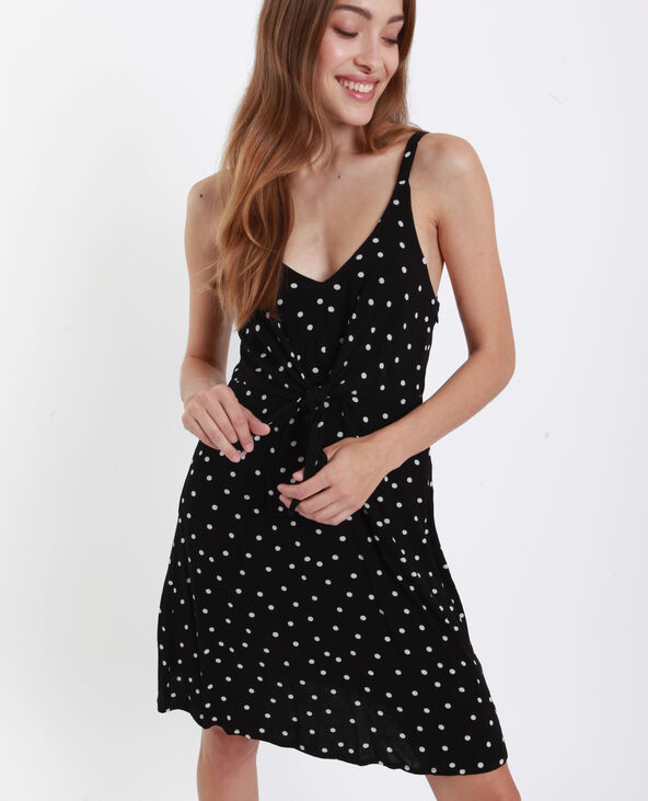 Robe nouée poitrine noir - Pimkie