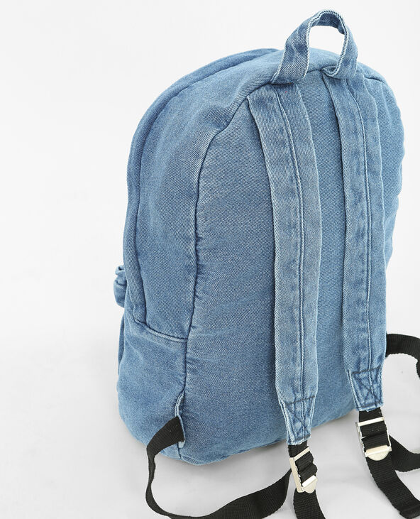 Sac à dos denim brodé bleu foncé - Pimkie