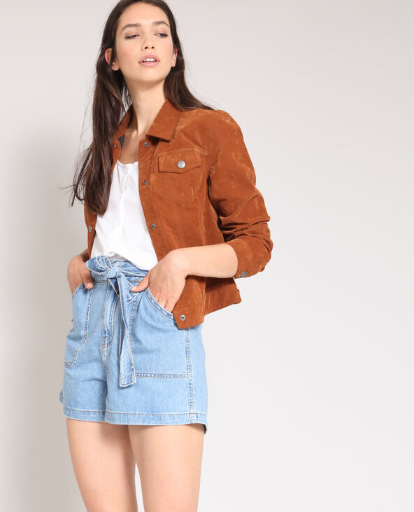 Veste en faux cuir camel - Pimkie