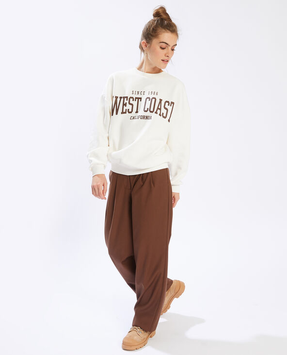 Sweat oversize West Coast blanc - Pimkie