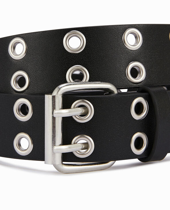 Ceinture avec œillets métalliques noir - Pimkie