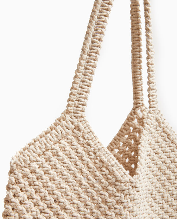 Sac en crochet avec franges blanc - Pimkie