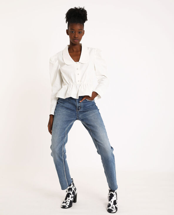 Blouse à col claudine écru - Pimkie