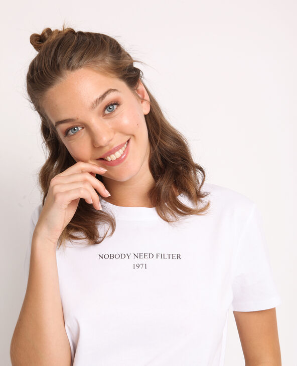 T-shirt à message blanc - Pimkie
