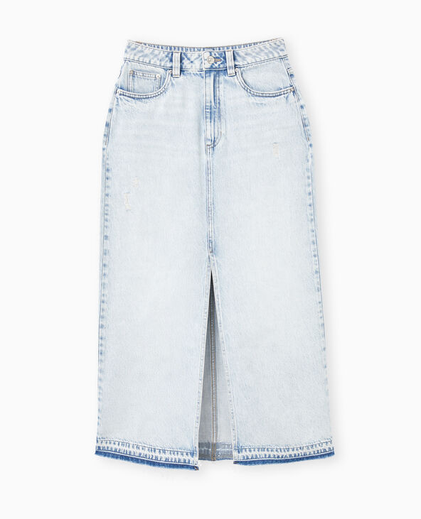 Jupe longue en jean bleu clair - Pimkie