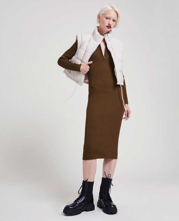 Robe pull midi maille cotelee Pimkie