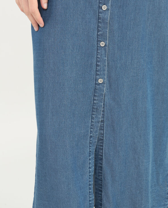 Robe chemise longue bleu foncé - Pimkie