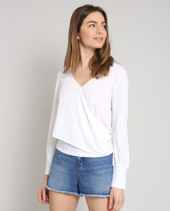 Blouse cache-cœur blanc - Pimkie