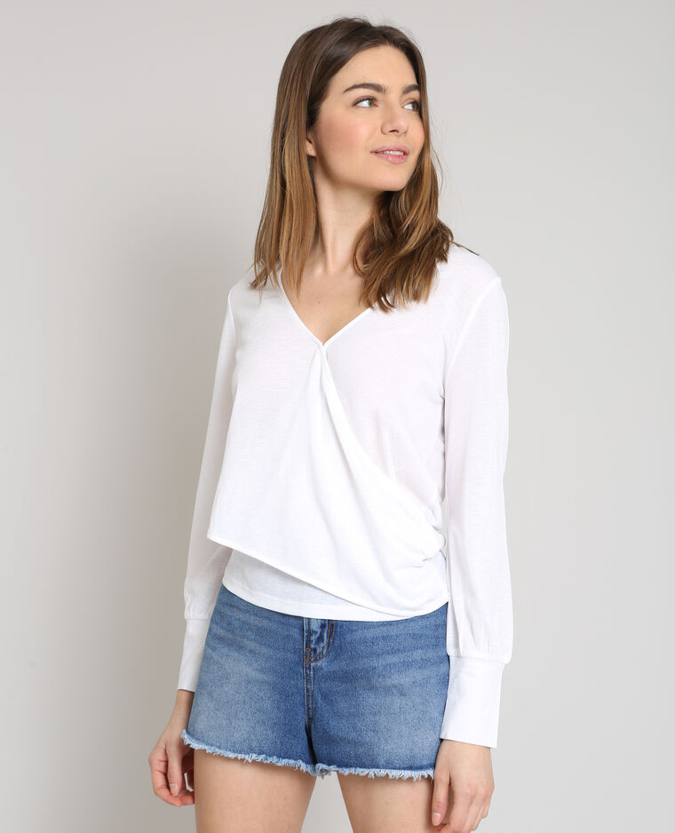 Blouse Cache Cœur Blanc 403371905a09 Pimkie
