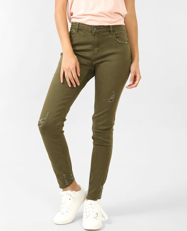 Pantalon skinny destroy taupe - Pimkie