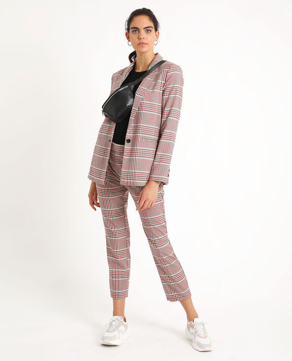 Blazer à carreaux beige - Pimkie