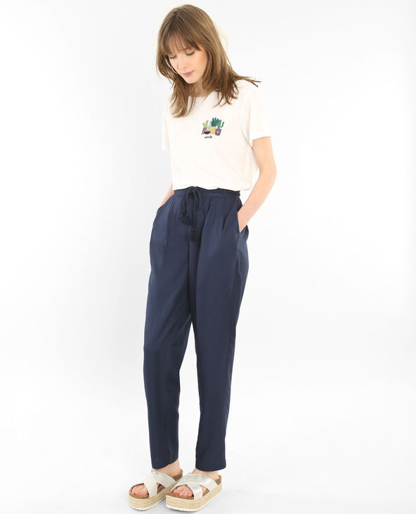 Pantalon fluide bleu marine - Pimkie