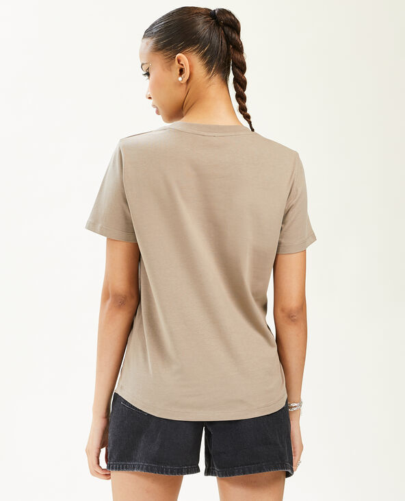 T-shirt basique col rond taupe - Pimkie