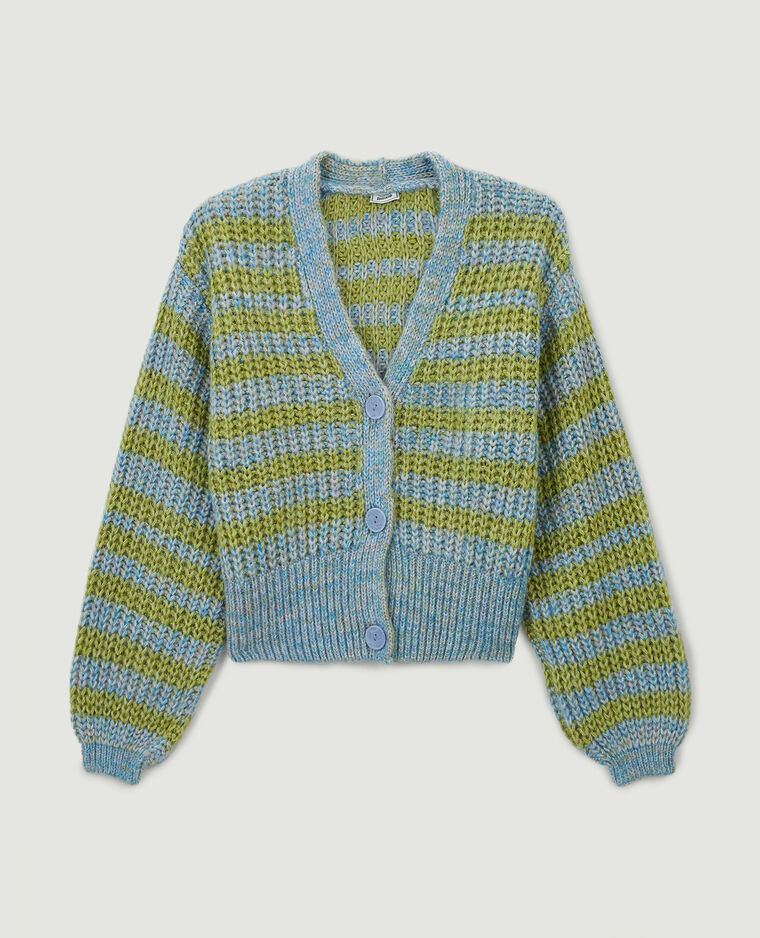 Gilet grosses mailles bleu - Pimkie
