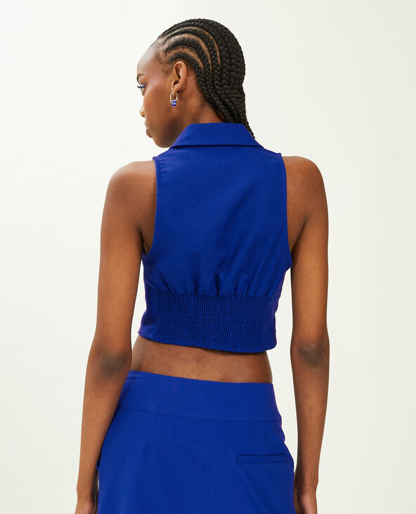 Top façon gilet de barman bleu électrique - Pimkie