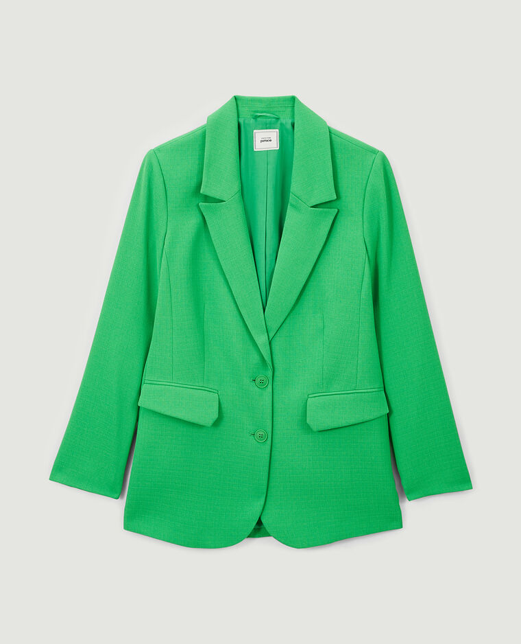 Veste blazer tissu tramé vert - Pimkie