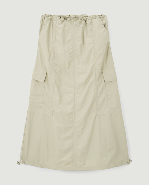 Jupe longue parachute vert de gris - Pimkie