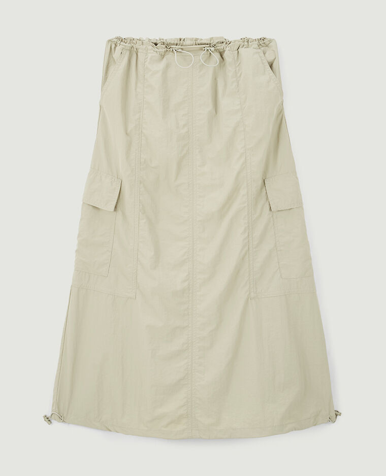 Jupe longue parachute vert de gris - Pimkie