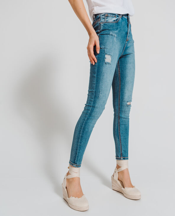 Jean skinny taille haute bleu foncé - Pimkie