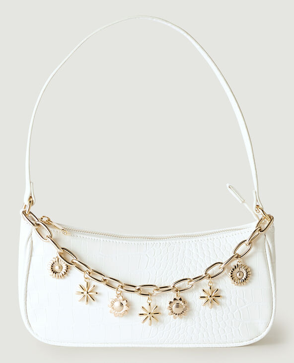 Sac baguette effet croco blanc - Pimkie