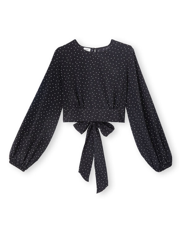 Blouse avec découpe dos et nœud noir - Pimkie