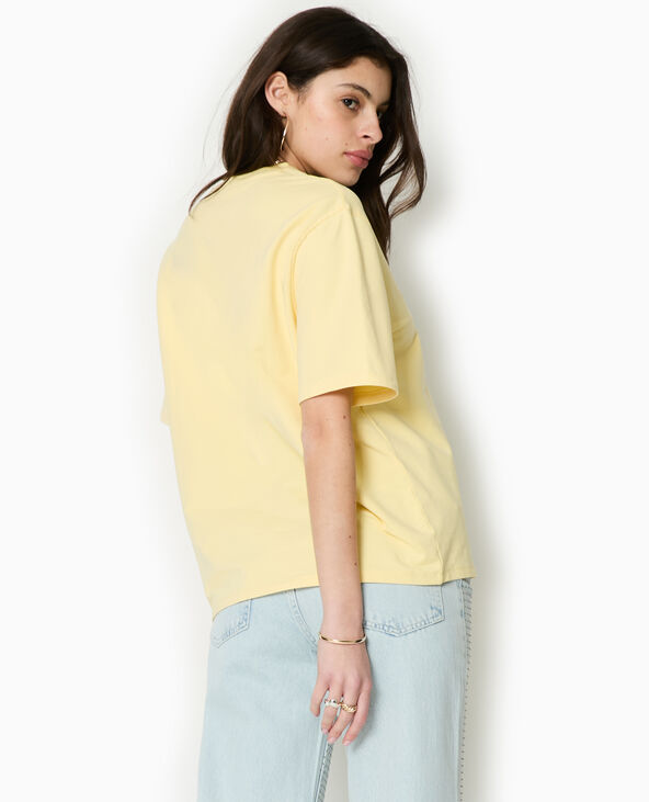 T-shirt épais avec broderie Jaune pâle - Pimkie