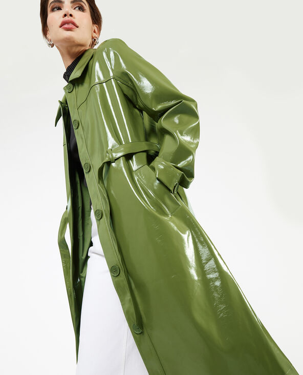 Manteau ceintur en vinyle Pimkie
