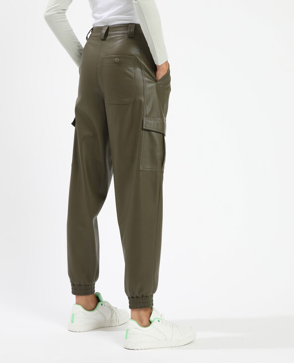 Pantalon cargo simili cuir taupe - Pimkie