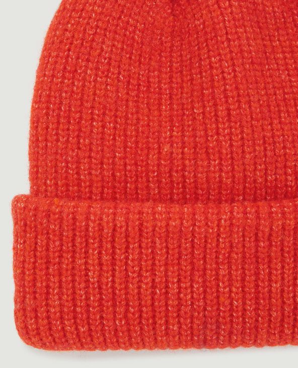 Bonnet avec revers orange - Pimkie