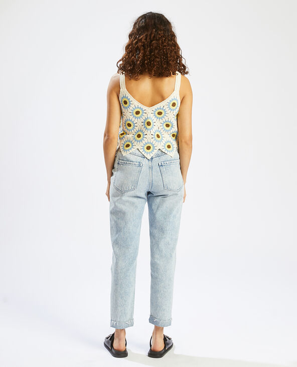 Cropped top en crochet écru - Pimkie