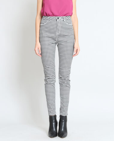 Pantalon skinny vichy blanc - Pimkie