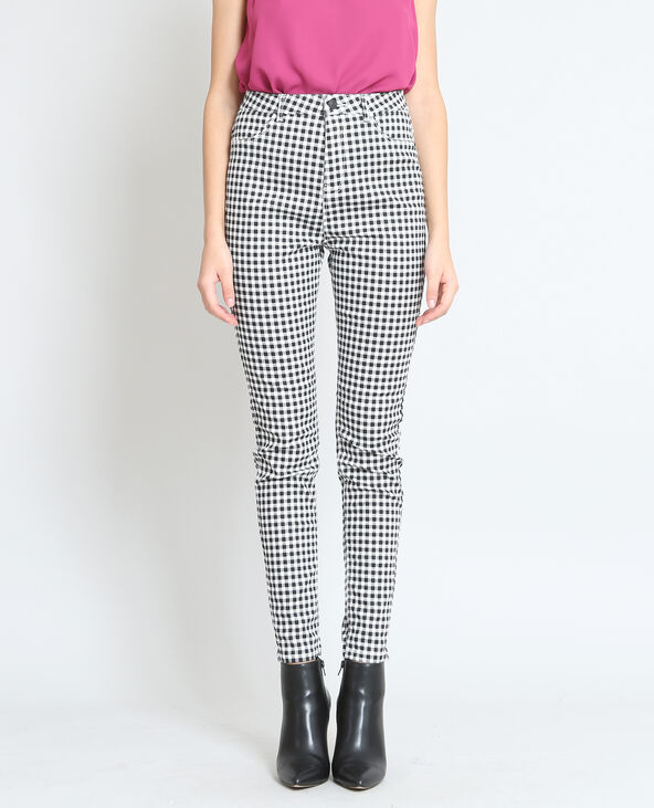 Pantalon skinny vichy blanc - Pimkie