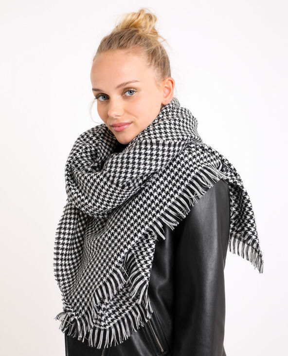 Echarpe pied de poule noir - Pimkie