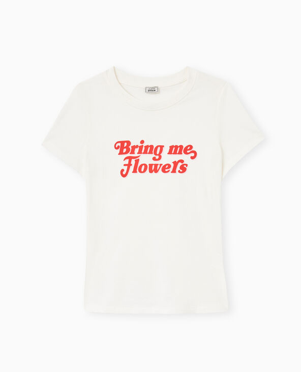 T-shirt manches courtes avec print écru - Pimkie