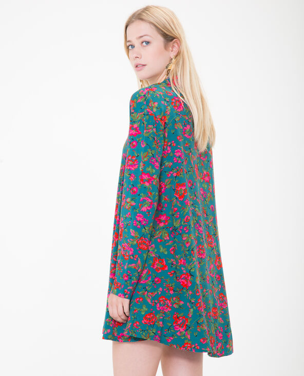 Robe chemise imprimée vert foncé - Pimkie