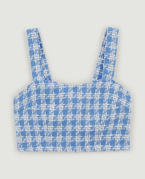 Brassière en tweed bleu - Pimkie
