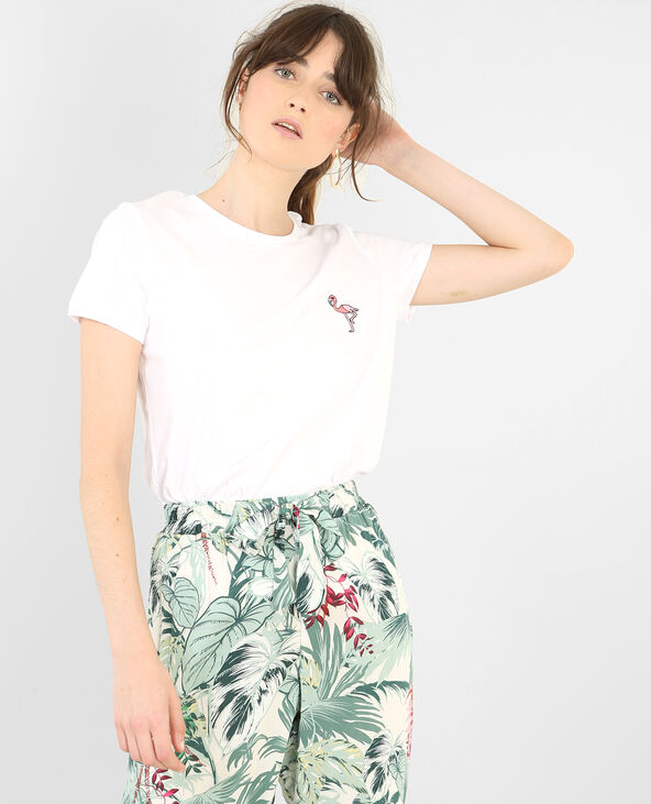 T-shirt flamant rose blanc - Pimkie