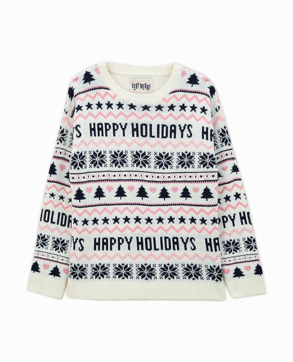 Pull de Noël façon jacquard blanc - Pimkie