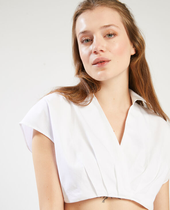 Chemise cropped croisée blanc - Pimkie