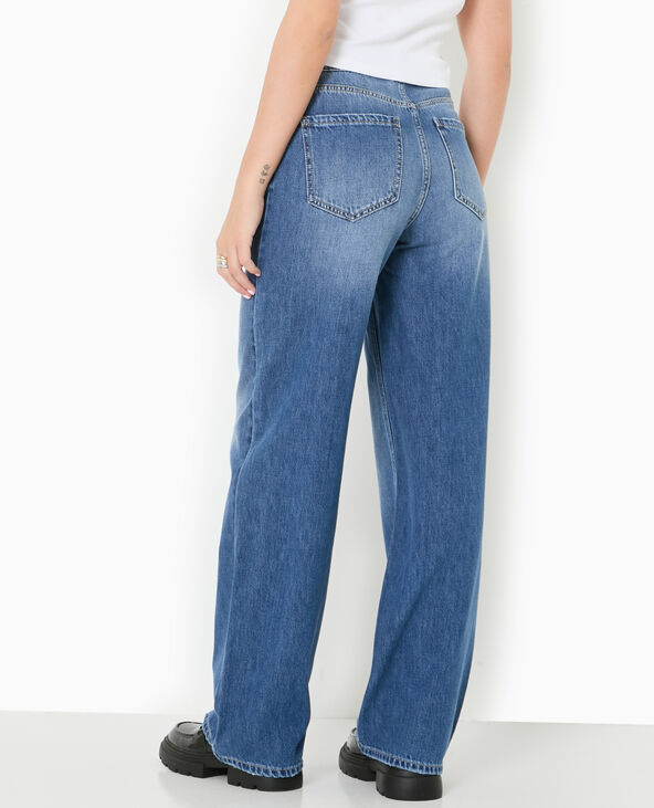 Jean wide taille haute bleu marine - Pimkie