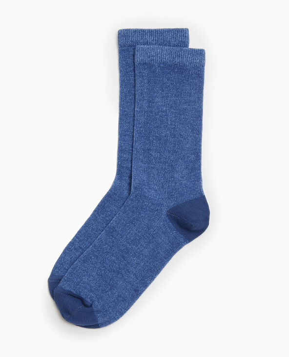 Chaussettes en maille chinée bleu clair - Pimkie