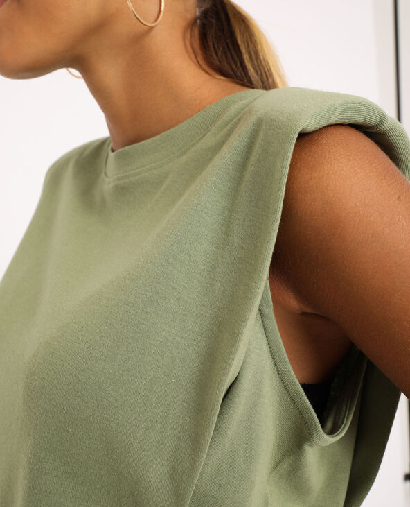 T-shirt à épaulettes vert de gris - Pimkie