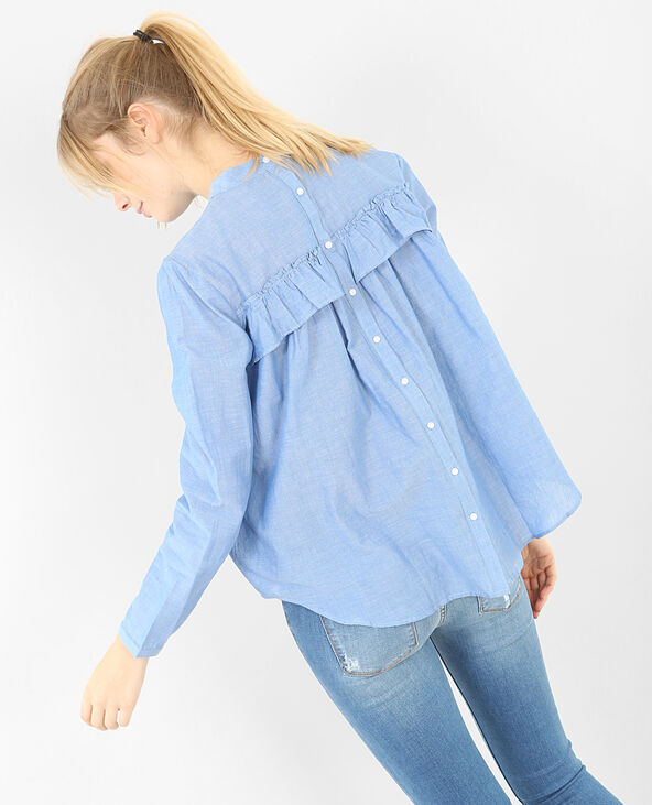 Blouse volantée bleu - Pimkie